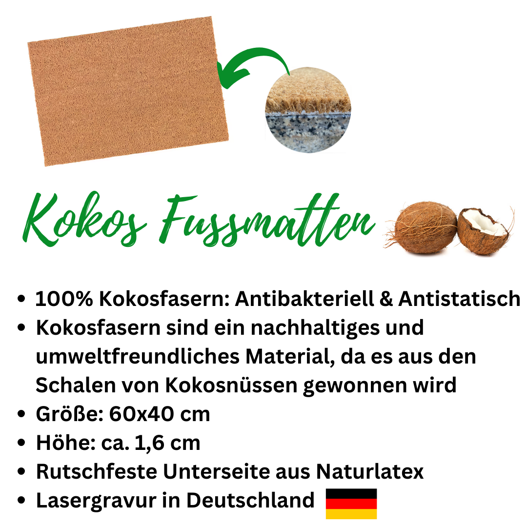 Fußmatte Kokos "HIER GEHTS REIN"