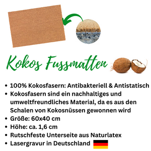 Fußmatte Kokos "vanlife" | Geschenk für Camper | Wohnwagengeschenk