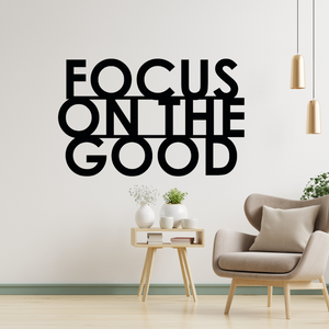 Schriftzug 3D aus Holz "FOCUS ON THE GOOD"