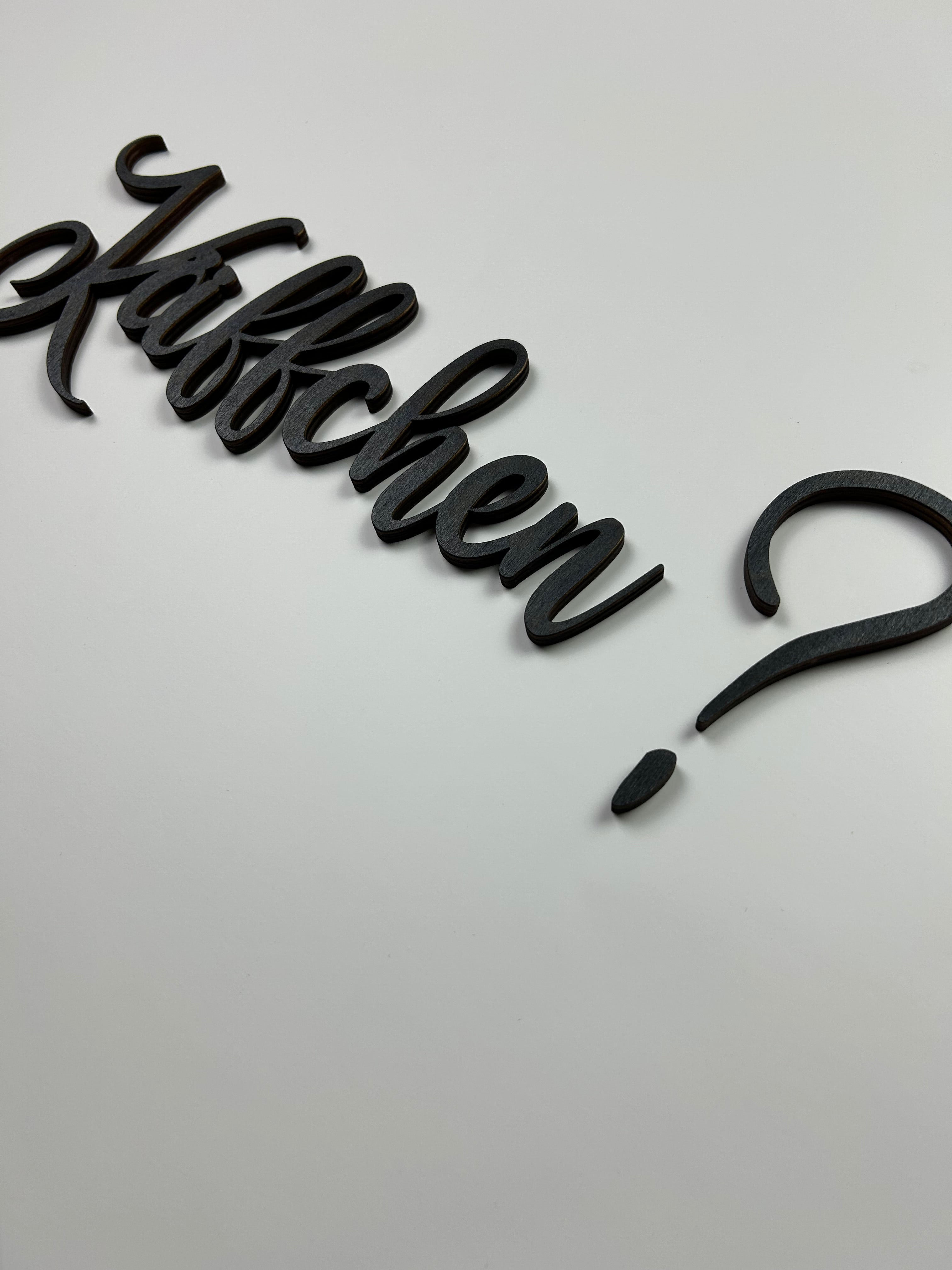 Schriftzug 3D aus Holz "Käffchen?"