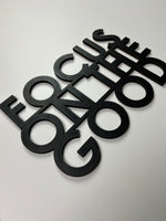 Schriftzug 3D aus Holz "FOCUS ON THE GOOD"