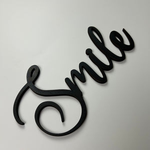 Schriftzug 3D aus Holz "Smile"