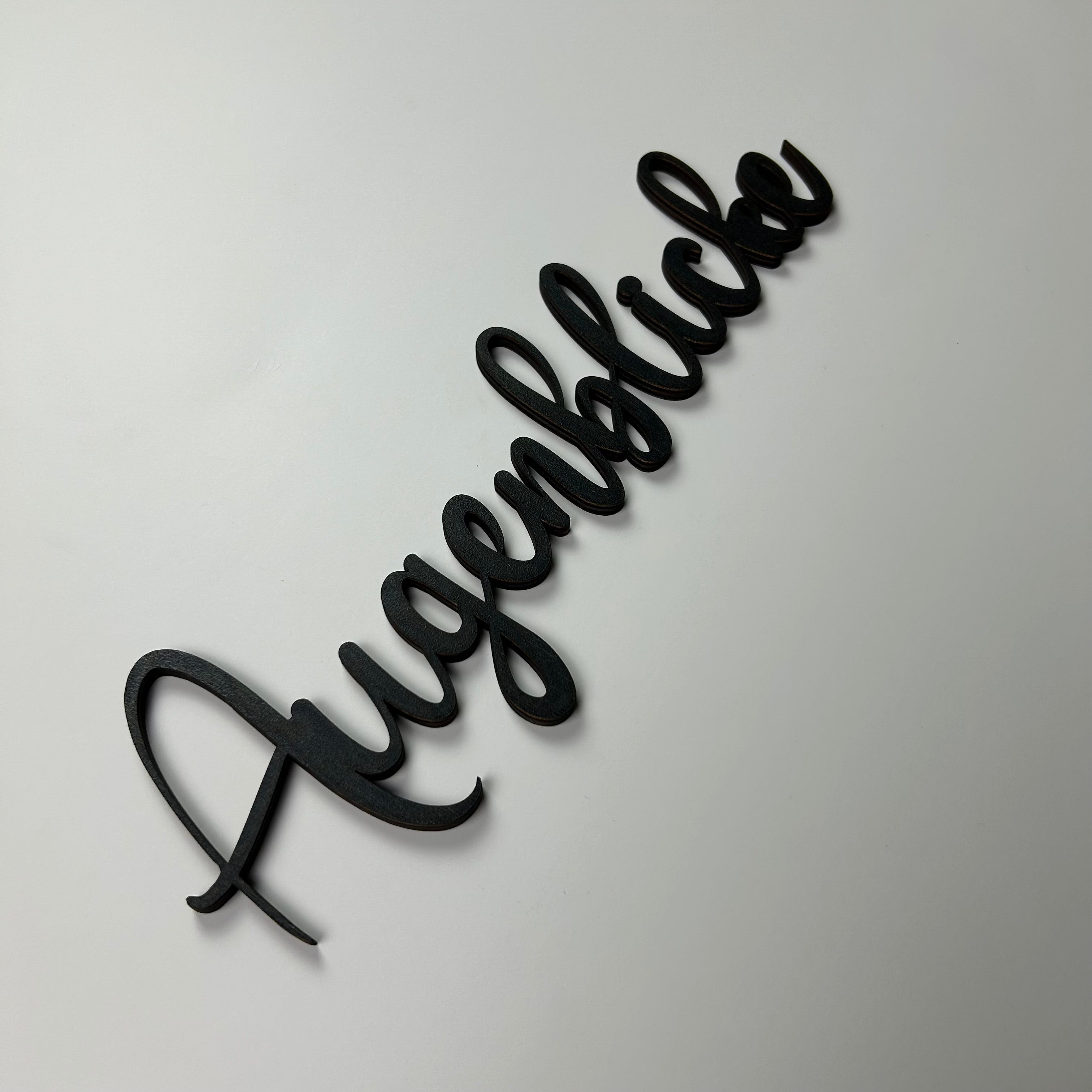 Schriftzug 3D aus Holz "Augenblicke"