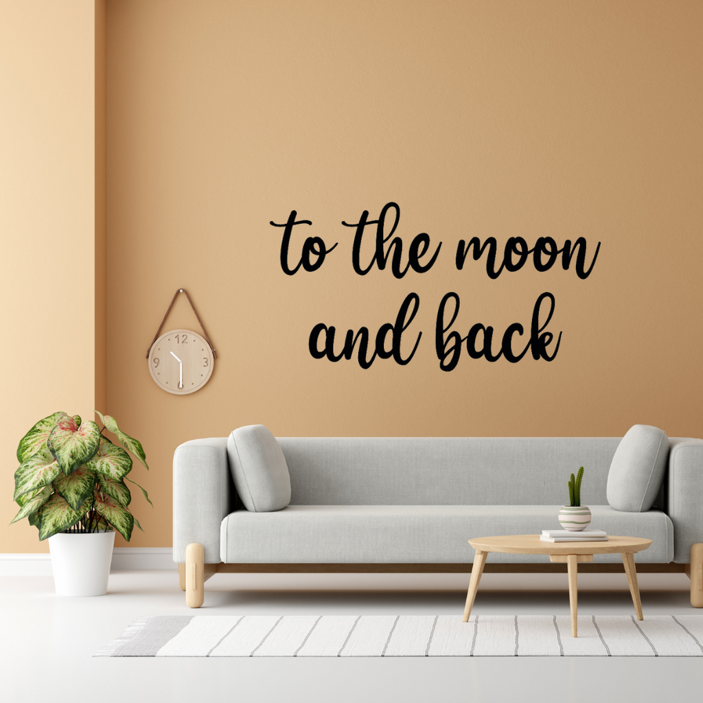 Schriftzug 3D aus Holz "to the moon and back" | Holz Schriftzug | Wandtattoo Holz | Wanddeko