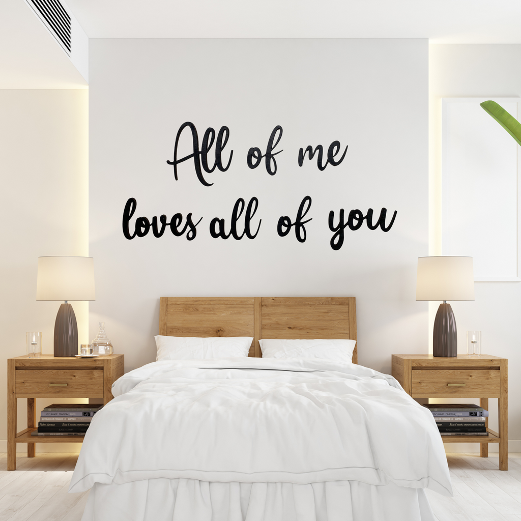 Schriftzug 3D aus Holz "All of me loves all of you" | Holz Schriftzug | Wandtattoo Holz | Wanddeko