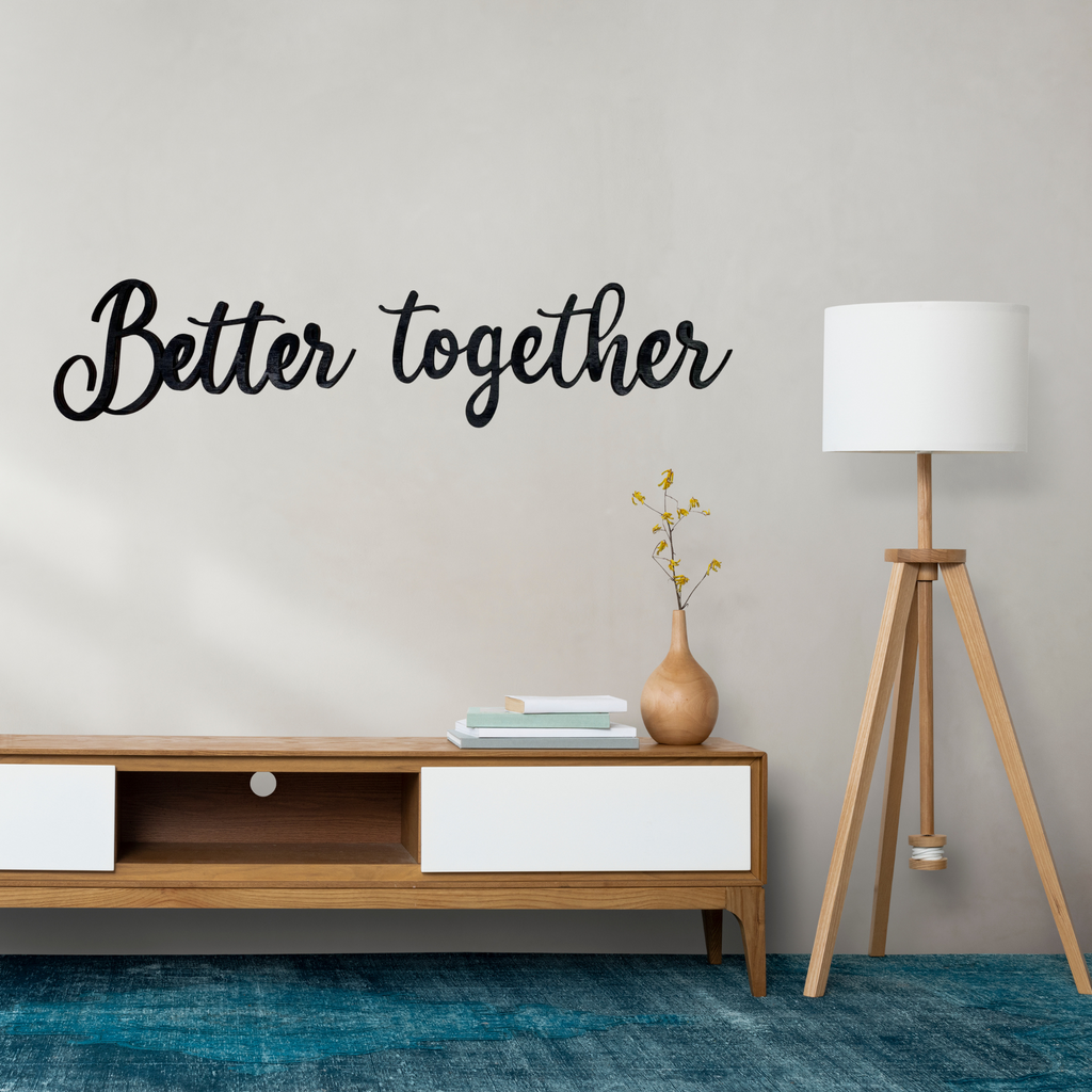 Schriftzug 3D aus Holz "Better together" | Holz Schriftzug | Wandtattoo Holz | Wanddeko