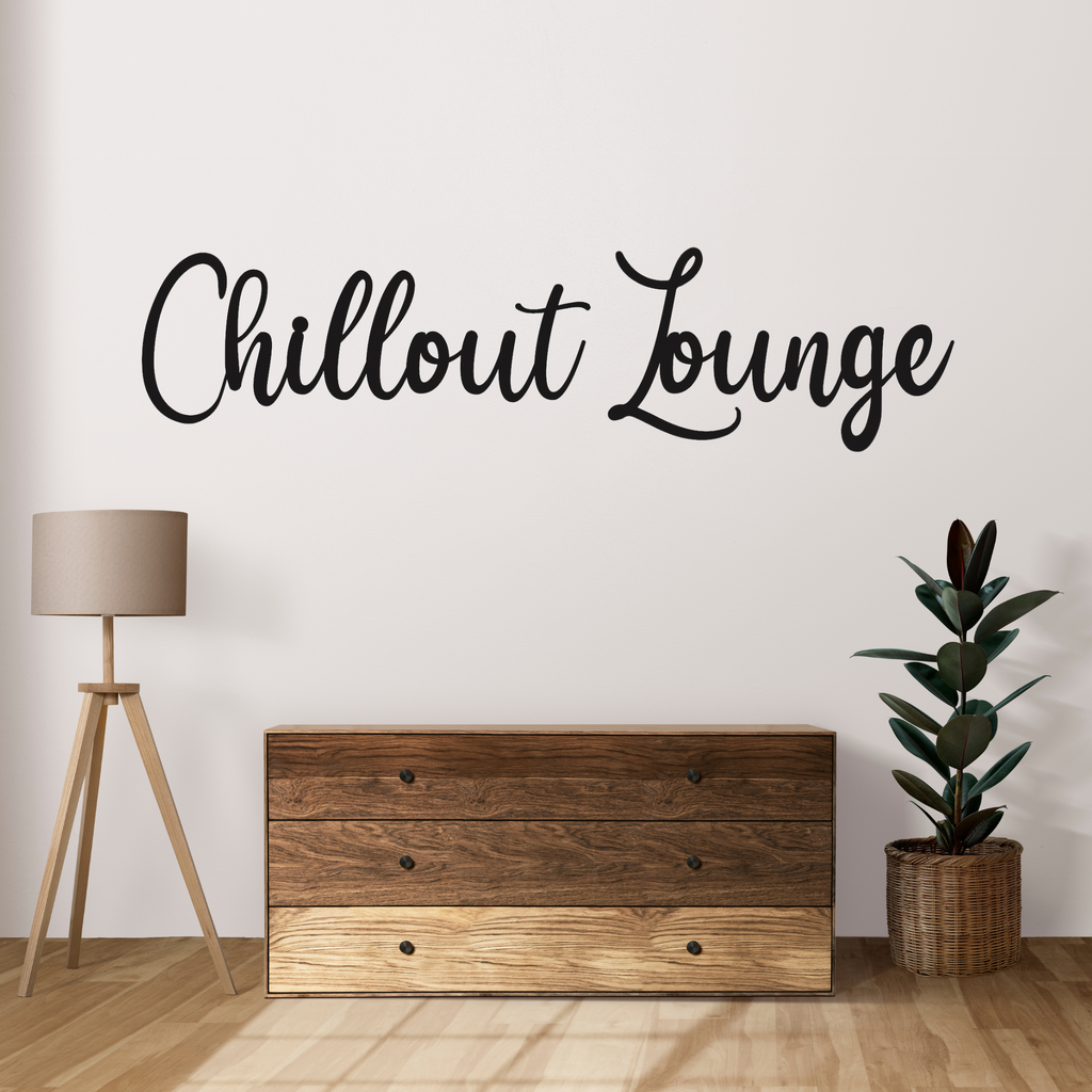 Schriftzug 3D aus Holz "Chillout Lounge" | Holz Schriftzug | Wandtattoo Holz | Wanddeko