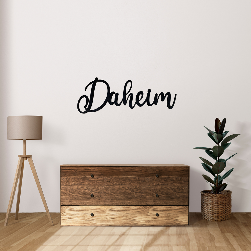 Schriftzug 3D aus Holz "Daheim" | Holz Schriftzug | Wandtattoo Holz | Wanddeko