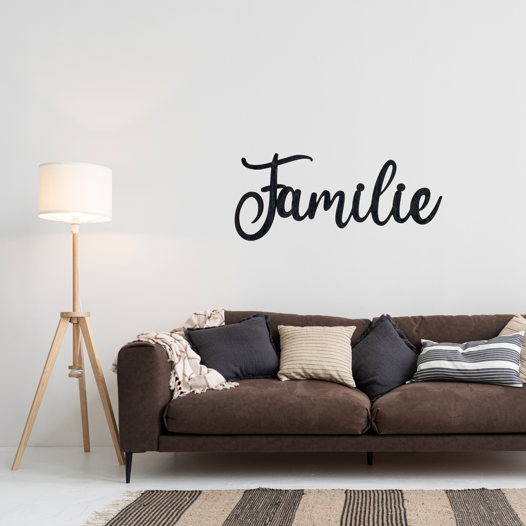 Schriftzug 3D aus Holz Familie | Holz Schriftzug | Wandtattoo Holz | Wanddeko