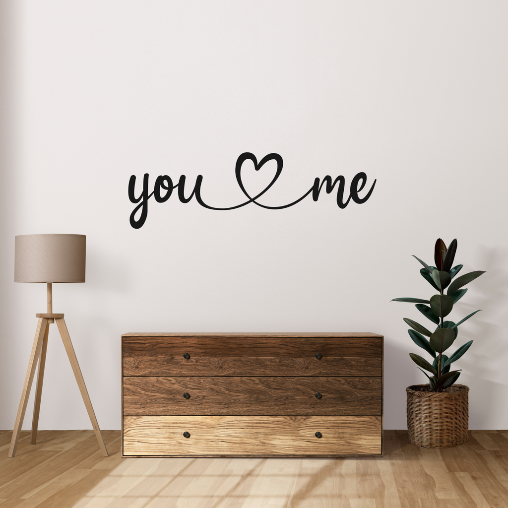 Schriftzug 3D aus Holz "you & me" | Holz Schriftzug | Wandtattoo Holz | Wanddeko