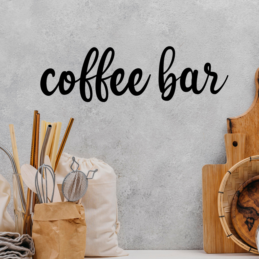 Schriftzug 3D aus Holz "coffee bar" | Holz Schriftzug | Wandtattoo Holz | Wanddeko