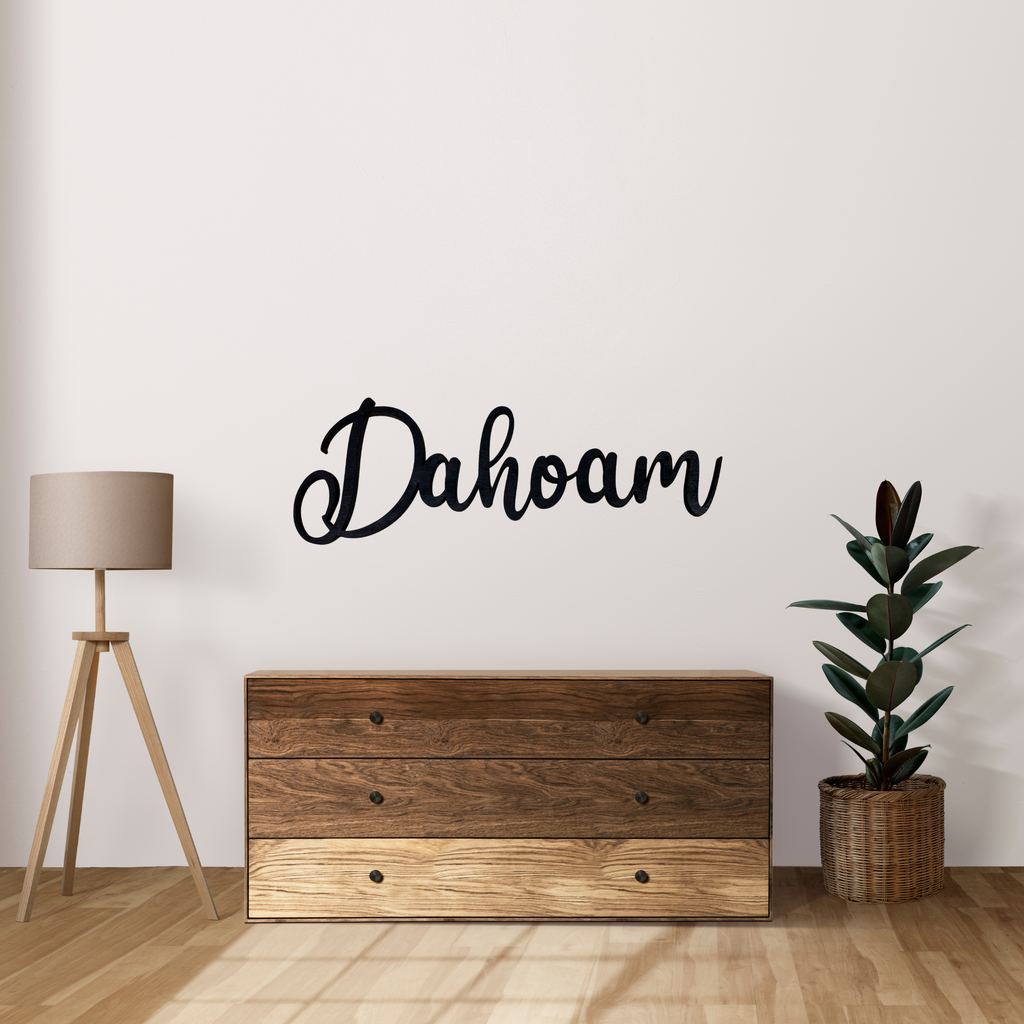 Schriftzug 3D aus Holz "Dahoam" | Holz Schriftzug | Wandtattoo Holz | Wanddeko