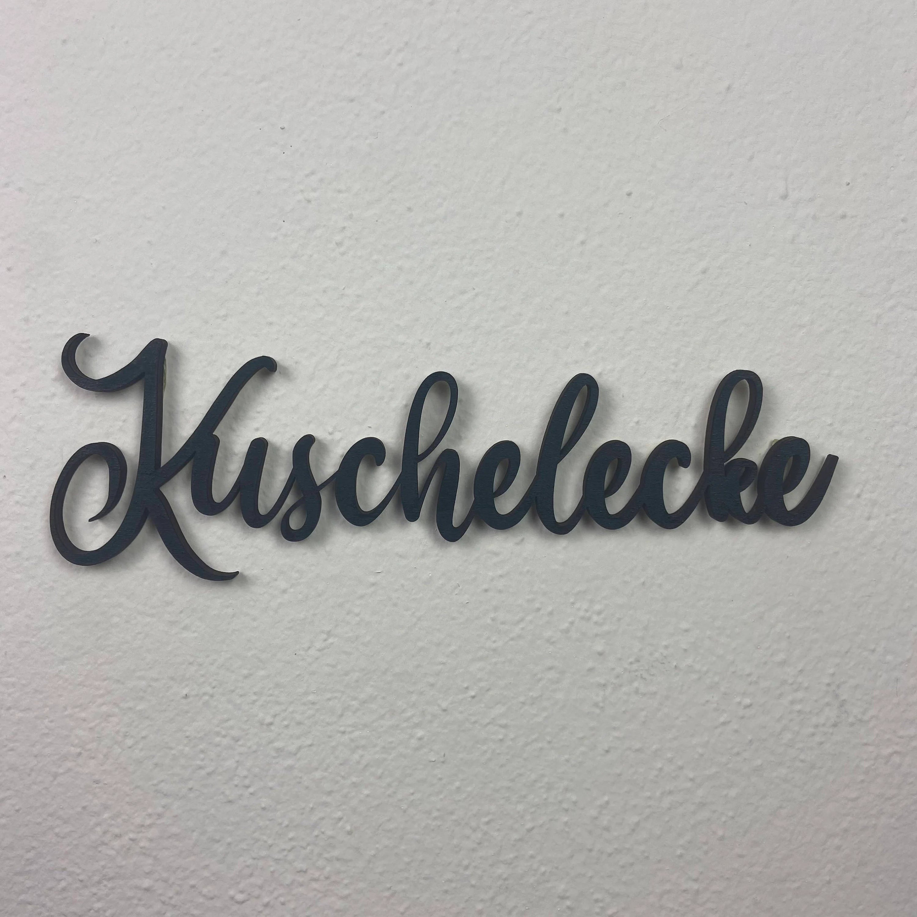 Schriftzug 3D aus Holz "Kuschelecke" | Holz Schriftzug | Wandtattoo Holz | Wanddeko