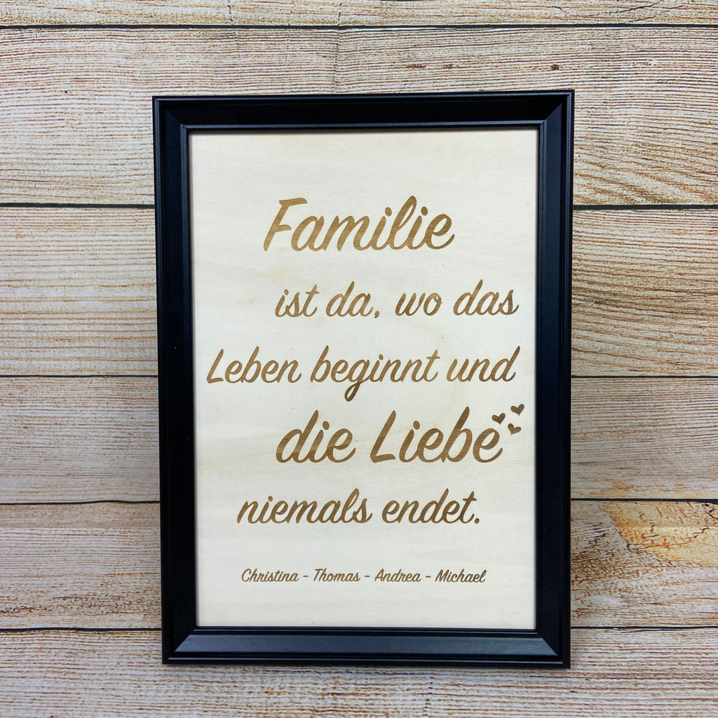 Wandbild "Familie ist da wo das Leben beginnt"