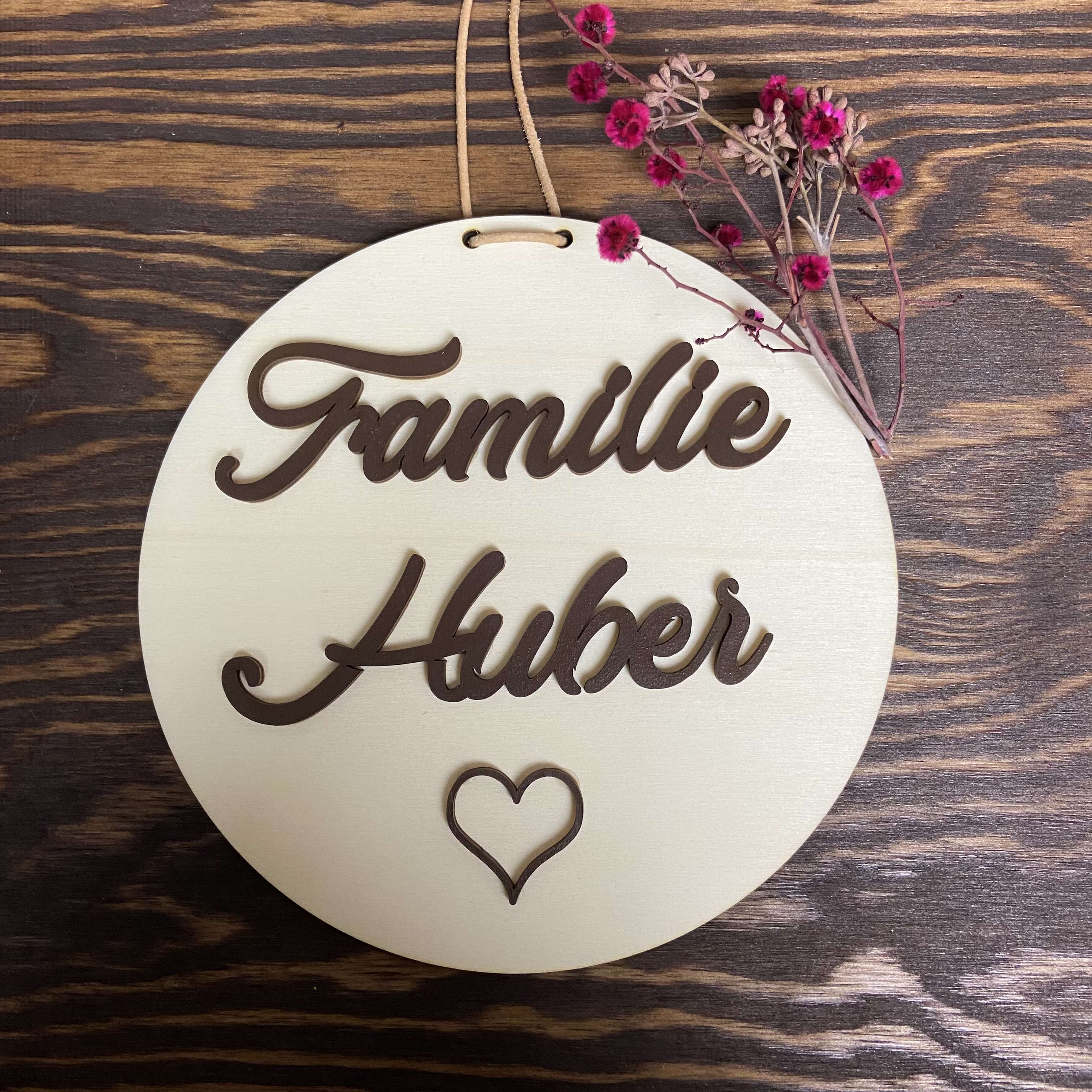 personalisiertes 3D Schild - Familie