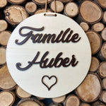 personalisiertes 3D Schild - Familie